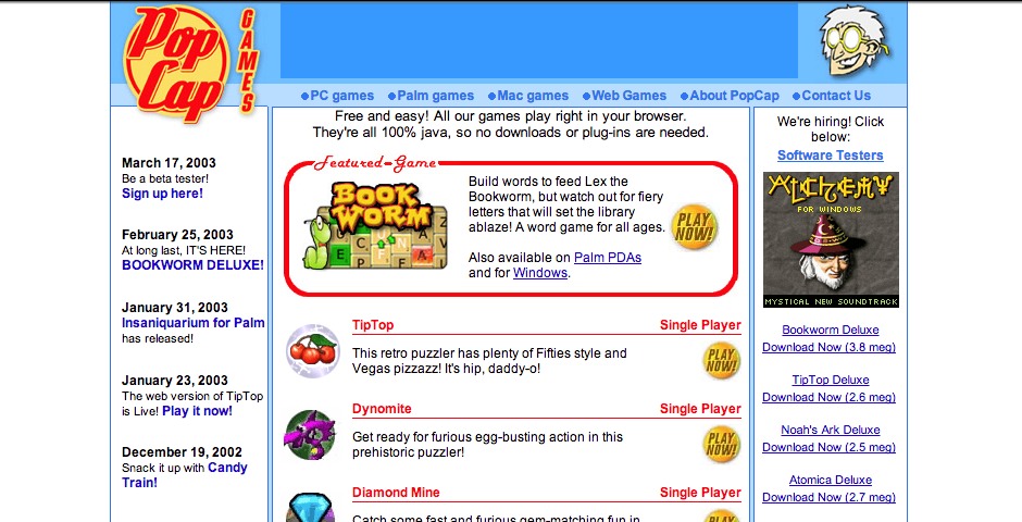 popcap games website